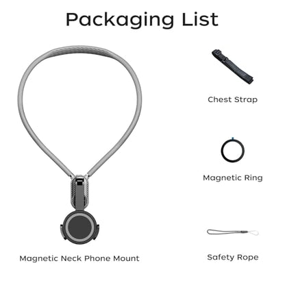 Magnetic Neck Mount for Phones, POV Phone Holder Hand Free Chest Stand Video Recording Vlog for iPhone 17 16 15 14 13 Android Phones