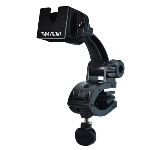 TWAYRDIO Desktop Mount for Handheld Radio, Speaker Mic and CB Mic, 3-in-1 Multi-Purpose Adjustable Angle Holder Bracket for Motorola BaoFeng Retevis Yaesu HT Handhelds Two Way Radios Walkie Talkies