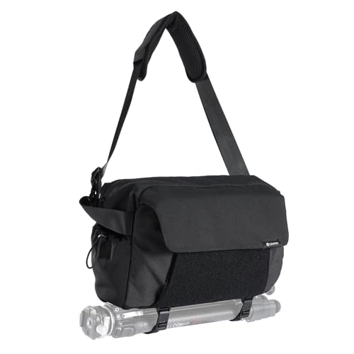 ULANZI BP11 8L Camera Sling Bag with Tripod Holder, Lightweight Splash-Proof Anti-Theft Crossbody for DSLR, Mirrorless, Lens & Laptop,Customizable Front Patch Pocket for Travel, Hiking, Everyday Carry - size: 8L