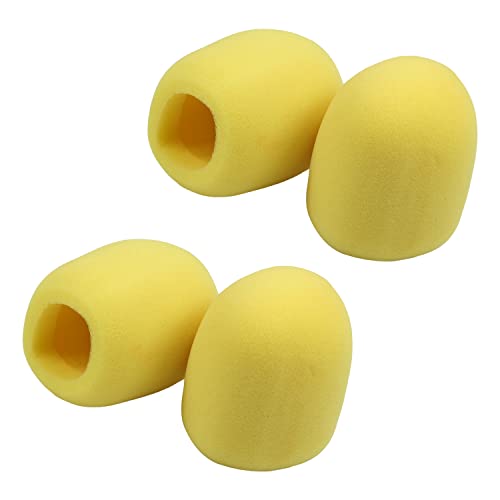 Fielect 5Pcs Microphone Cover Sponge Foam Mic Cover Handheld Microphone Windscreen Shield Protection Micro Foam Filter Yellow for KTV Broadcasting - color: Yellow