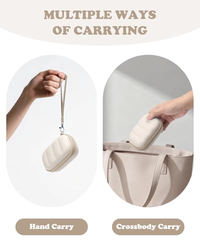 Digital Camera Case Compatible with CAMKORY DC403/ KODAK PIXPRO FZ55/ FZ45/ STUOGYUM DC402-AF, Small Hard Shell Bag with SD Card Storage for Travel (Beige - color: Beige