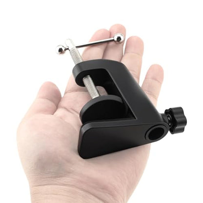 2pcs Desk Clamp, Heavy-Duty Metal C-Clamp13mm 0.51" Thread Hole C-Clip Mic Desk Mount Bracket Suspension Boom Scissor Arm Cantilever Bracket Table Lamp Base DIY for Studio Podcast (Black)