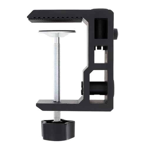 RTNLIT Heavy Duty Desk Clamp for 1/2” and 5/8" Hole Base Microphone Boom Arm, Large Metal Table Mount Mic C Clamp Fits up to 3.3" Desktop Thickness