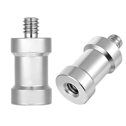 2 PCS Hotshoe/Coldshoe Adapter, 1/4" Female to 1/4" Male Convertor Threaded Screw Adapter Spigot Hotshoe/Coldshoe Adapters Ball Head Flash Trigger Receiver Light Stand adapters for Studio Light Stand