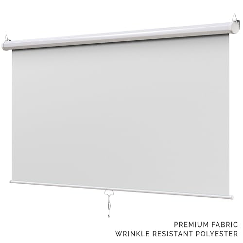 【Wider Style】 KHOMO Gear White Screen 84 x 84 inch – Extra Large Pull Down Backdrop – Portable Collapsible Roll Down Projector Screen – White Screen for Video, Streaming, and Photography - color: White - White Metal Frame