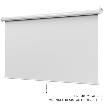 【Wider Style】 KHOMO Gear White Screen 84 x 84 inch – Extra Large Pull Down Backdrop – Portable Collapsible Roll Down Projector Screen – White Screen for Video, Streaming, and Photography - color: White - White Metal Frame
