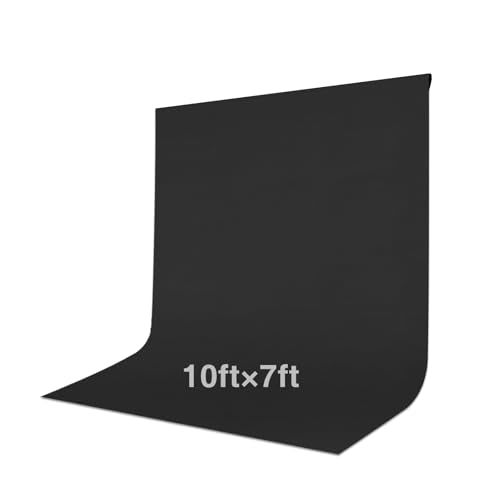 Black Backdrop Curtain 10x7ft (WxH), Black Photo Backdrop for Photography Polyester Collapsible Background Screen for Portrait, Product Video, Pet, Photoshoot, Birthday, Party - color: Black, size: 10x7 FT