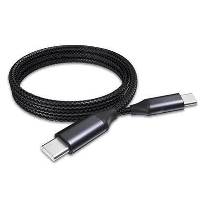 BoxWave Cable Compatible with Camp Snap Screen-Free Digital Camera - DirectSync PD Cable (3ft) - USB-C to USB-C (100W), Type C Braided Charge and Fast Sync - Jet Black