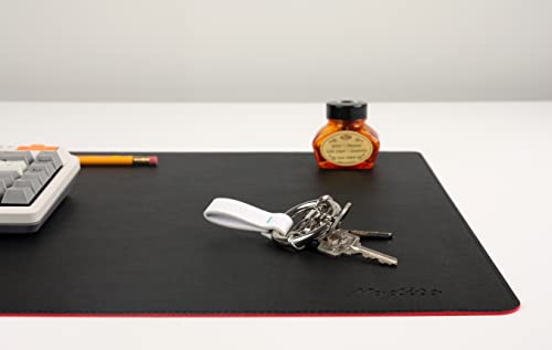 Dual-Sided Leather Desk Pad,Blotter for Laptop Computer,Mouse Pad,Writing,Drawing,Arts and Craft Mat (17"x24", Black/Red) - color: Black/Red, size: 17"x24"