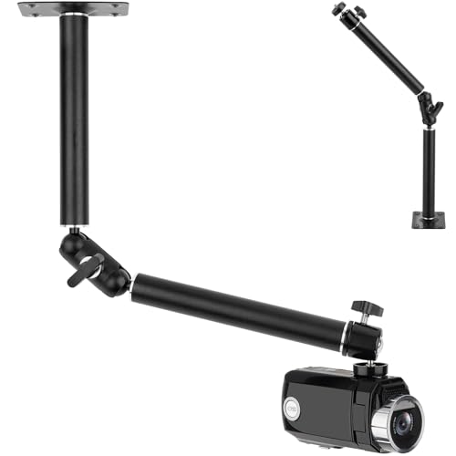 Mippko Articulating Wall Mount Camera Arm with 1/4 inch-20 Threaded Compatible with Digital/Security/Webcam/CCTV POV Camcorder/Video Light/Small Cameras,Adjustable Aluminium Alloy Arm