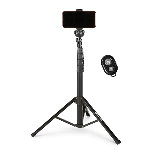Amazon Basics 64-inch Extendable Tripod for iPhones and Smartphones, Selfie Stick Mode and Phone Tripod Mode, Black - size: 64-inch