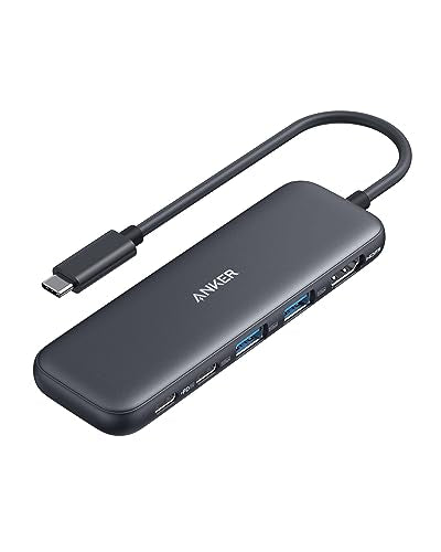 Anker USB C Hub, 5-in-1 USBC to HDMI Splitter with 4K Display, 1 x Powered USB-C 5Gbps & 2×Powered USB-A 3.0 5Gbps Data Ports for MacBook Pro, MacBook Air, Dell and More - color: Black