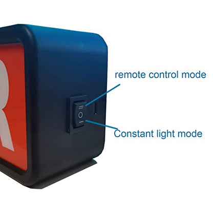 On Air Light Sign, Lighted Recording and Broadcast Warning Indicator, for Home Studio, Company, Desk or Wall Decor, Black, with Remote Control - style: black+Remote control