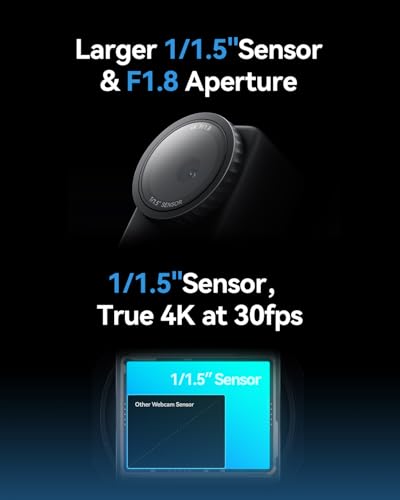 Hollyland Lyra Webcam UHD 4K Webcam for PC, 1/1.5" Sensor, Auto Framing, PDAF, Control for Live Streaming, Video Calls, Gaming, Works with Zoom, Teams, Twitch & More - style: Solo