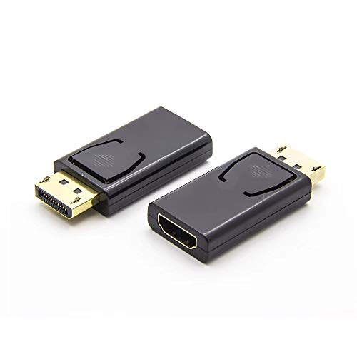 BERLAT Displayport to HDMI Converter，DP to HDMI Adapter [2-Pack],3840x2160p Male to Female Converter Compatible with Computer,Desktop,Labtop,PC,Monitor,HDTV - Gold Plated
