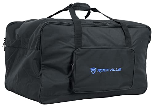Rockville TB12 v2 Rugged Speaker Bag Carry Case Fits Yamaha DXR12 and QSC K12.2 12" Speakers and other Similar Sized PA Systems | Stand Holder Pocket, Interior Straps, Water Resistant, Dual YKK Zippers, Thick Foam Padding, Dual Handles - style: 12 - Inche