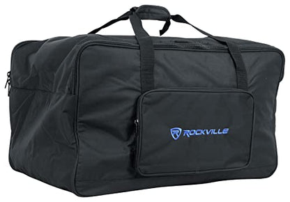 Rockville TB12 v2 Rugged Speaker Bag Carry Case Fits Yamaha DXR12 and QSC K12.2 12" Speakers and other Similar Sized PA Systems | Stand Holder Pocket, Interior Straps, Water Resistant, Dual YKK Zippers, Thick Foam Padding, Dual Handles - style: 12 - Inche