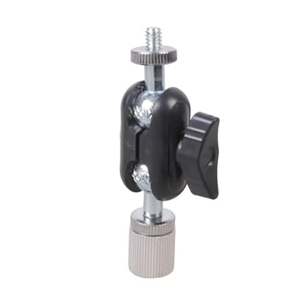 Aluminum Alloy 16mm Ballhead 1/4" Screw Miniature Ball Head Adapter for DSLR Camera Tripod Mount 360rotatable Design Compactly Size Camera Ball Head - color: Silver