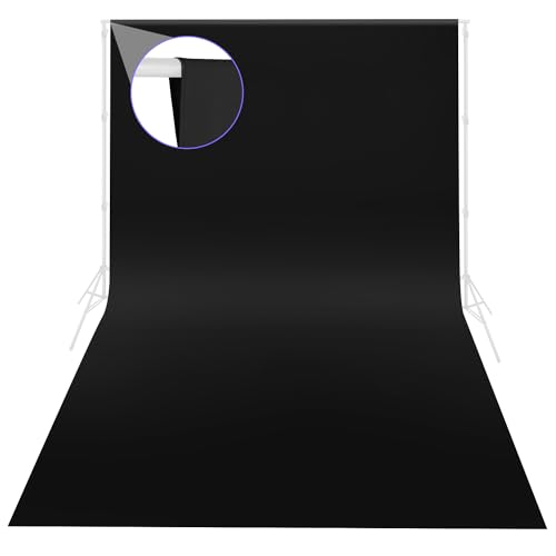 JINSUI Black Backdrop Photo Background Photography Photoshoot 10x20 ft | High-density fabric, large and thick, ideal for birthday party, portrait, video studio, durable and wrinkle-resistant. - color: Black, size: 10x20ft