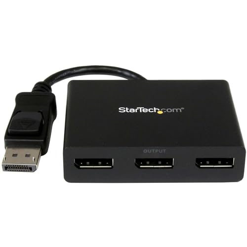 StarTech.com 3-Port DisplayPort 1.2 Splitter, DisplayPort to 3x DP Multi-Monitor Adapter, Dual 4K 30Hz and 1080p 60Hz Computer MST Hub, Windows Only (MSTDP123DP) - size: 3x DP 1.2