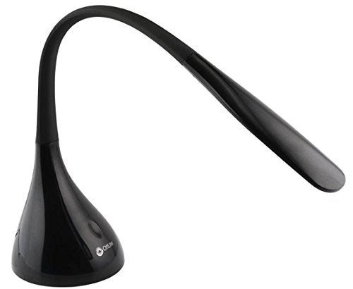 OttLite Creative Curves LED Desk Lamp, Black | Natural Daylight LEDs | 4 Brightness Settings | Adjustable Flexible Neck | 11.25 to 23.75 inches - color: Black