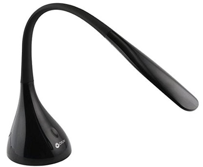 OttLite Creative Curves LED Desk Lamp, Black | Natural Daylight LEDs | 4 Brightness Settings | Adjustable Flexible Neck | 11.25 to 23.75 inches - color: Black