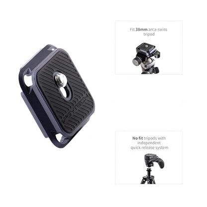 PGYTECH 2 Pcs Arca-Type Quick Release Plates Parts Replacement Switch Between Tripod, Monopod, Slider Arca Swiss Compatible - size: 2 Pieces