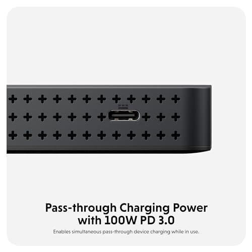 HyperDrive Next Dual 4K HDMI 7 Port USB C Docking Station for M Series MacBook, PC, Chromebook, 2x File Transfers w/ 10Gbps USB Ports, Dual 4K Docking Station Charges w/ 100W PD Power Passthrough Port - size: 7 Port USB-C Hub with 3x USB-A