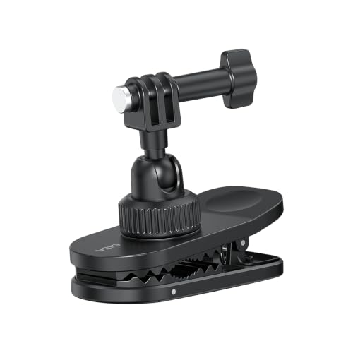 VRIG Backpack Strap Mount for Action Camera, 360 Ball Joint Backpack Shoulder Clamp Mount for Go Pro Hero 13 12 11 10 9 Black, DJI Osmo Action 6/5 Pro/ 4/3 (AC-89 Ball-Head) - size: AC-89 Ball-head