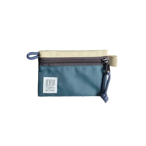 Topo Designs Accessory Bags, Travel Organizer Accessories for Smaller Items, Durable Storage Pouch, 3 Sizes, Fully Lined Pack Cloth (Micro, Oil Green/Dark Pine) - color: Oil Green/Dark Pine, size: Micro