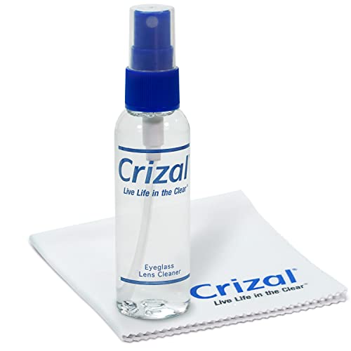 Crizal Eyeglass Lens Cleaning Kit – 1 Pack (2oz Spray + Microfiber Cloth) – Designed & Tested for AR-Coated Lenses – Complete Lens Care System - color: 2oz Spray W/Cloth, 1 Pack