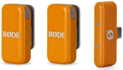 RØDE Wireless Micro - Compact Wireless Microphone, Two Mics with Charge Case for Smartphone Content Creation - USB-C, Orange - color: USB-C Orange