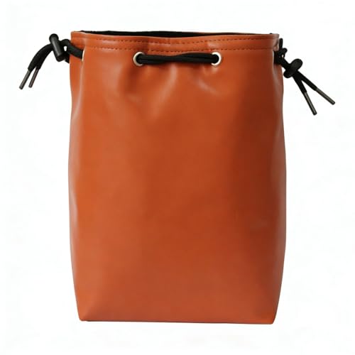 NOWNIN Drawstring Camera Lens Pouch with Cotton Pad, 9.84"x6.69", for SLR | Fleece-lined interior protects lenses from scratches & dust. Drawstring closure. Lightweight, portable for travel & storage - color: Brown