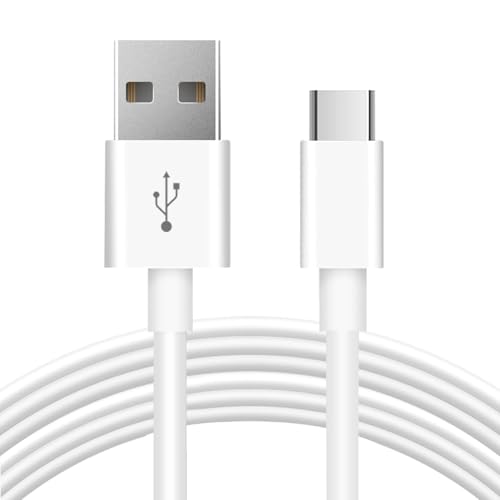 10ft/3M Long USB C Cable, Durable USB A to USB C Charging and Data Sync Cord, Power Cable for Any USB-C Enabled Security Cameras Phones Tablets Switch Pro Controller and More-White - color: White, size: 10ft