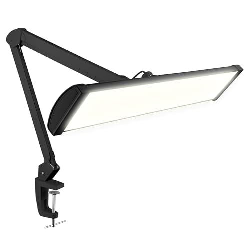 Neatfi 3,500 Lumens LED Desk Lamp – 45W Dimmable Task Light | Adjustable Color Temperature | 3 Light Modes | 540 SMD LEDs | Reading, Craft, Workbench & Office (Black-CCT, 26-Inch Wide Shade) - color: Black-2