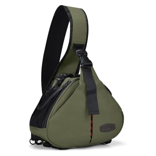 CADeN Camera Bag Sling Backpack Camera Case Waterproof with Rain Cover Tripod Holder, Compatible for DSLR/SLR Mirrorless Cameras (Canon Nikon Sony Pentax) and Accessories Green - color: Green, size: Small
