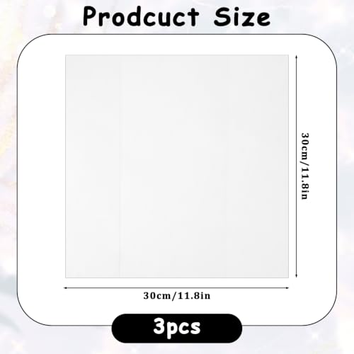 LED Light Diffuser Film 3PCS Adhesive Light Diffuser Board Anti-Glare for Ceiling Lights, Downlight, Spotlight, Panel Lights, 11.8x11.8in