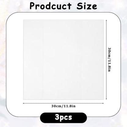 LED Light Diffuser Film 3PCS Adhesive Light Diffuser Board Anti-Glare for Ceiling Lights, Downlight, Spotlight, Panel Lights, 11.8x11.8in