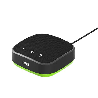 IPEVO VC-A10 USB Portable Speakerphone, Conferencing, Video Calls, Online Meetings, Hybrid Work, Meeting Rooms, Noise Reduction Microphone, 360° Voice Coverage, Easy Setup, Compatible with Teams, Zoom