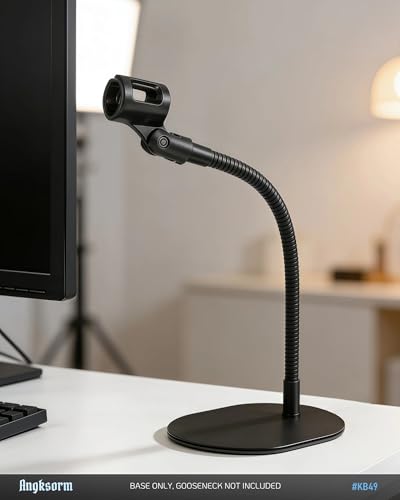 Universal Mic Stand Base, Heavy-Duty Elliptical Metal Table Desktop Mount with 5/8"-27 Thread, 1/4" & 3/8" Adapters, Compatible with Extension Tube, Goosenecks Arms, Booms - KB49 - size: #KB49 - 2PCS