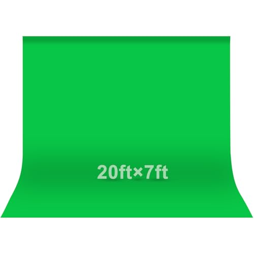 EMART Green Screen Photo Backdrop, 20 x 7 ft Photoshoot Backdrop Chroma Key Green Screen Polyester Cloth Fabric Curtain for Background Removal, Zoom Meeting, Photo Video Studio, Live Streaming - color: Green, size: 20 x 7 Ft