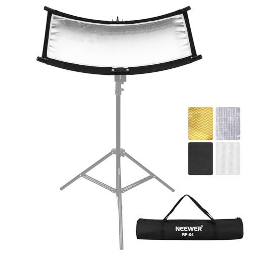 NEEWER U Type Light Diffuser Reflector for Studio and Photography Situation with Carrying Case, Arclight Curved Reflector 30"x18"/75x40cm in Black/White/Gold/Silver (Light Stand Not Included), RF-04 - size: 30 x 18 in