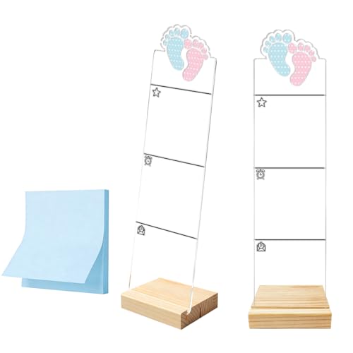 Monitor Memo Board Computer Monitor Memo Board Sticky Note Organizer Footprint Acrylic Desk Accessories Removable Wooden Base Set Sticky Notes 100 Sheets 11.8×3.1 inches - color: Footprint