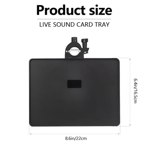 Microphone Stand Tray, Microphone Stand Clamp-On Rack Tray Holder, Universal Sound Card Tray for Live Streaming - size: Small