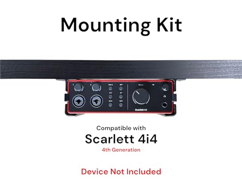 Desk Mount Kit for Focusrite Scarlett 4i4 (4th Gen) - Under Desk Mount Brackets with Reversible Clips - Secure Mounting Accessories