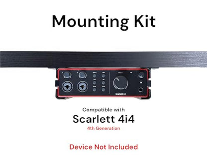Desk Mount Kit for Focusrite Scarlett 4i4 (4th Gen) - Under Desk Mount Brackets with Reversible Clips - Secure Mounting Accessories