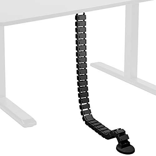 VIVO Under Desk Vertebrae Cable Management Kit, Adjustable Quad Entry Flexible Cord Organizer for Home Office, Black, DESK-AC01C | Adjustable Quad Entry Flexible Cord Organizer for Home Office - color: Black