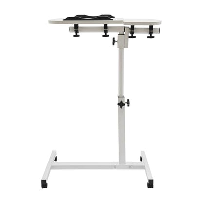 Adjustable Rolling Laptop Desk Stand,Laptop Mobile Stand with Wheels,Portable Computer Workstation with Tiltable Desktop for Teacher Classroom Home Office