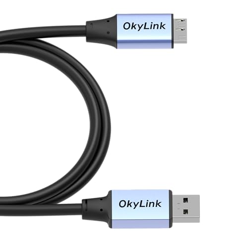 OkyLink USB 3.0 A to Micro-B Cable, Male to Male, 5Gbps 3ft | 1M, 3.2 Gen 1, for External Hard Drive HDD SSD - color: Gray USB3.0, size: 3ft (1m)