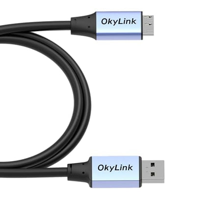 OkyLink USB 3.0 A to Micro-B Cable, Male to Male, 5Gbps 3ft | 1M, 3.2 Gen 1, for External Hard Drive HDD SSD - color: Gray USB3.0, size: 3ft (1m)